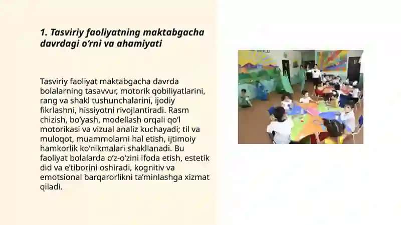 Maktabgacha bolalarni har tomonlama rivojlantirishda tasviriy faoliyat turlari 3