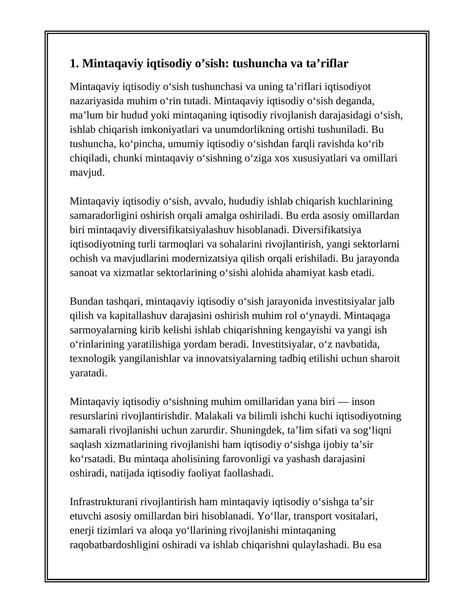 Mintaqaviy iqtisodiy o’sishning nazariy asoslari 3