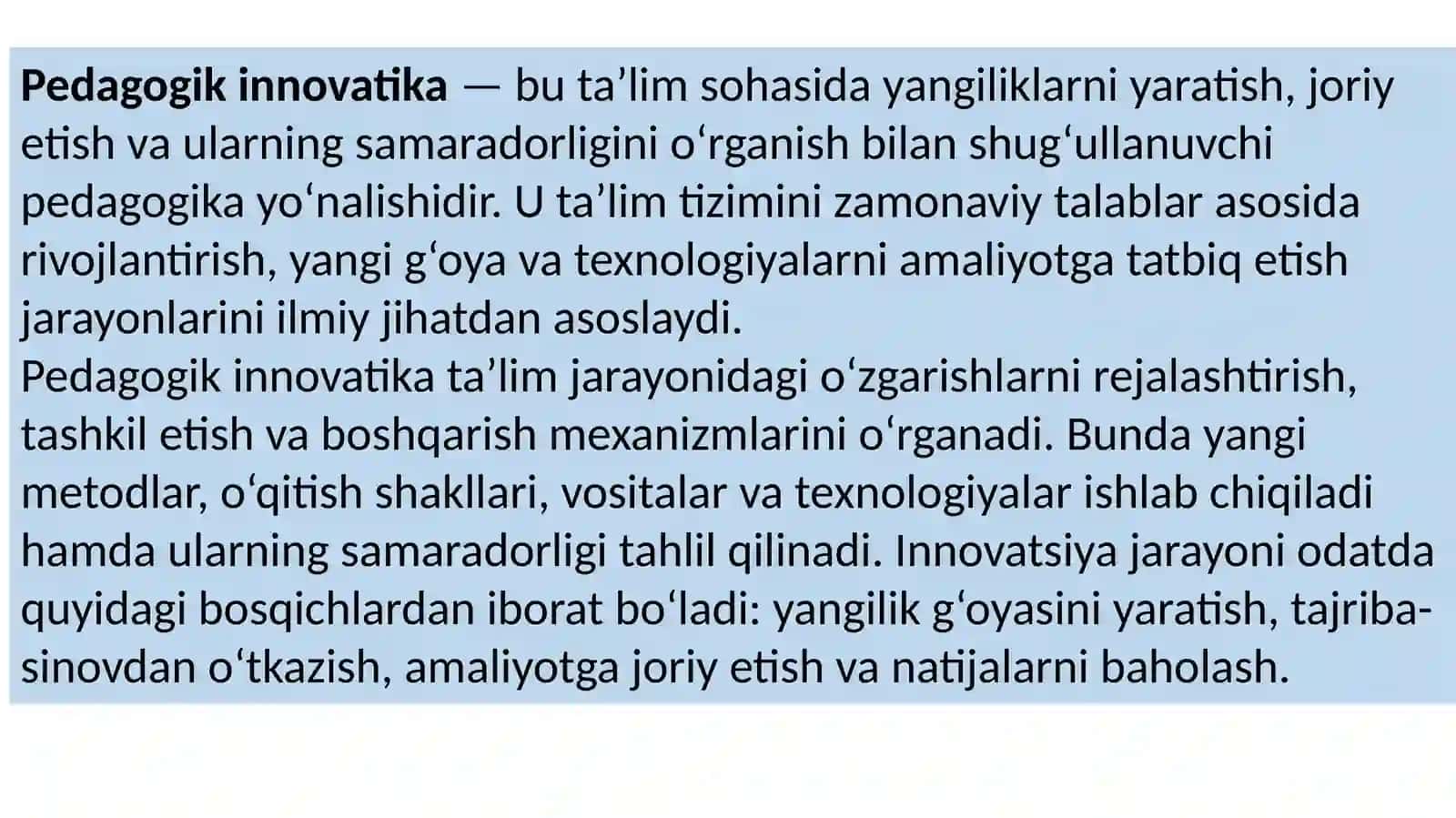 Innovatsion pedagogikva Innovatikatexnologiyasi haqida tushuncha 3