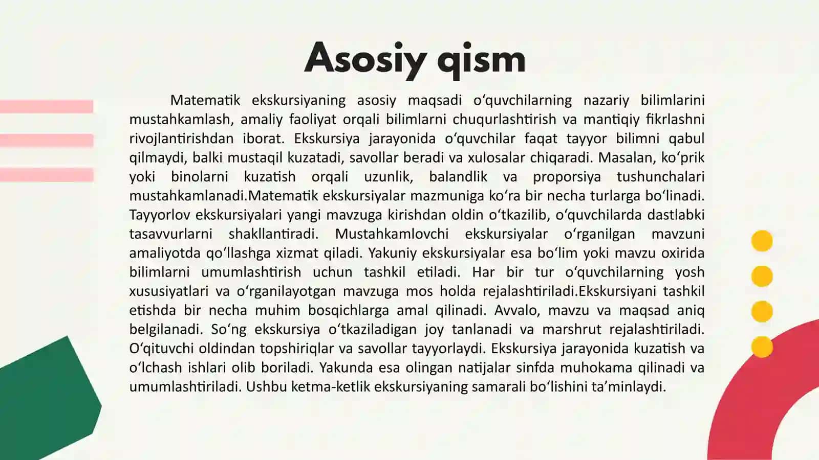 Matematik ekskursiyalar tashkil etish metodikasi. 3