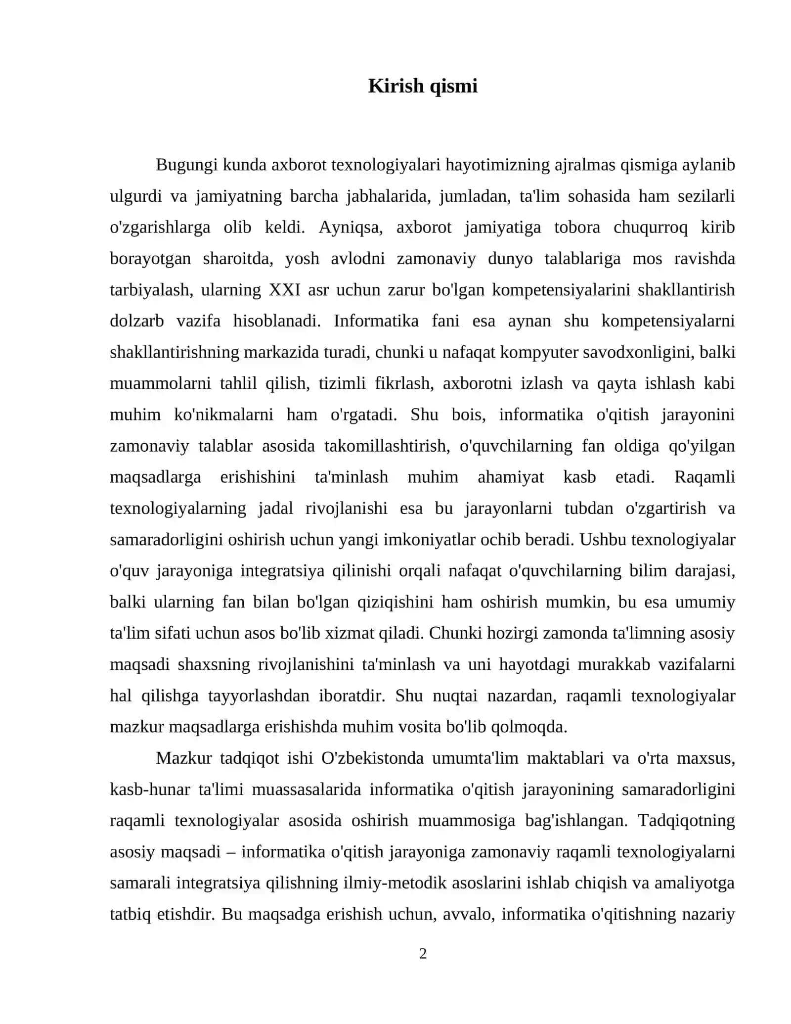 Raqamli texnologiyalar asosida informatika oʻqitish samaradorligini oshirish 3