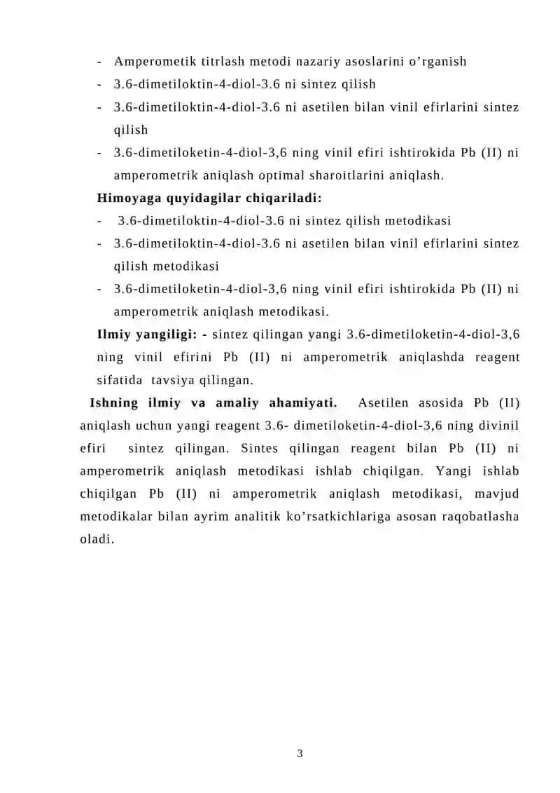 Atsetilen spirtlarini vinil efirlarini analitik kimyoda qo’llanilishi 3