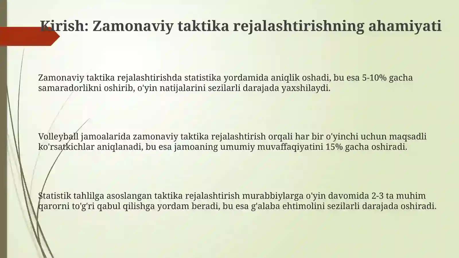 Voleybol jamoalarida statistik tahlil asosida taktika tuzishning zamonaviy modeli 3