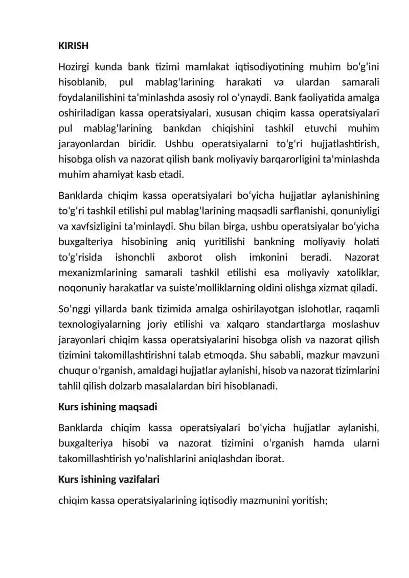 Banklarda chiqim kassa operatsiyalari bo‘yicha hujjatlar aylanishi, hisobi va nazorati 3
