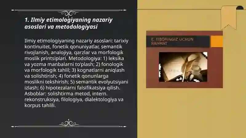 Ilmiy etimologiya, xalq etimologiyasi va "Yolg'on etimologiya" 3