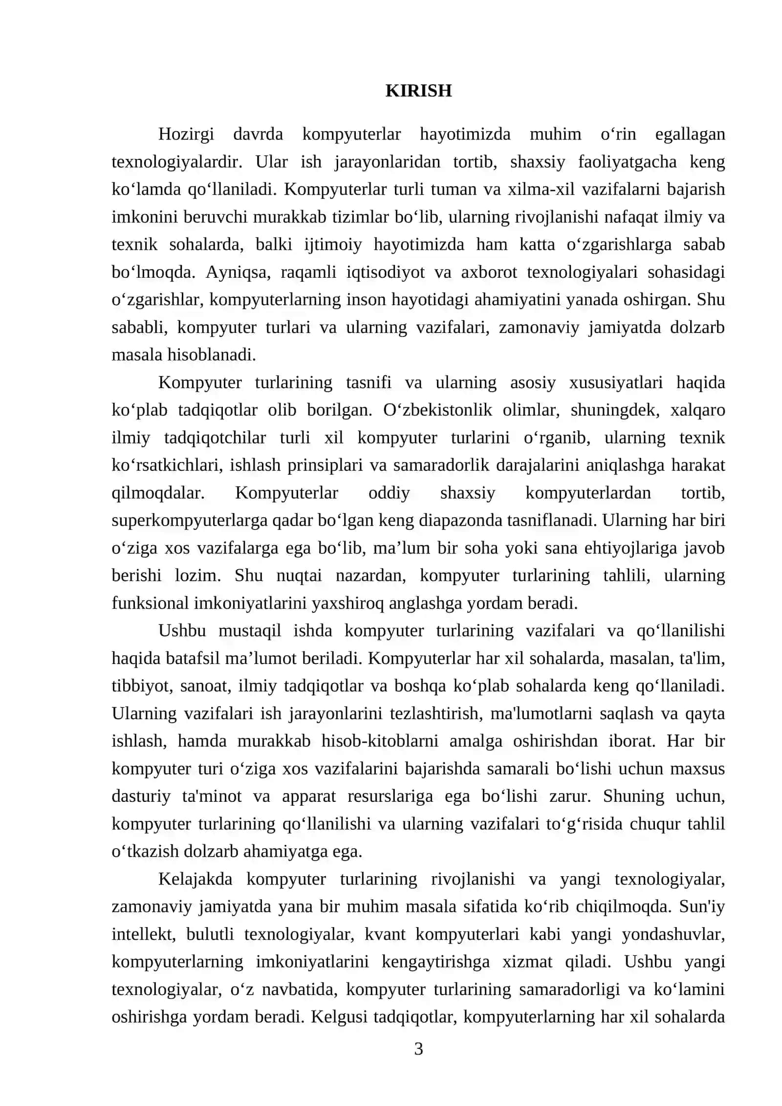 Kompyuter turlari va ularning vazifalari 3