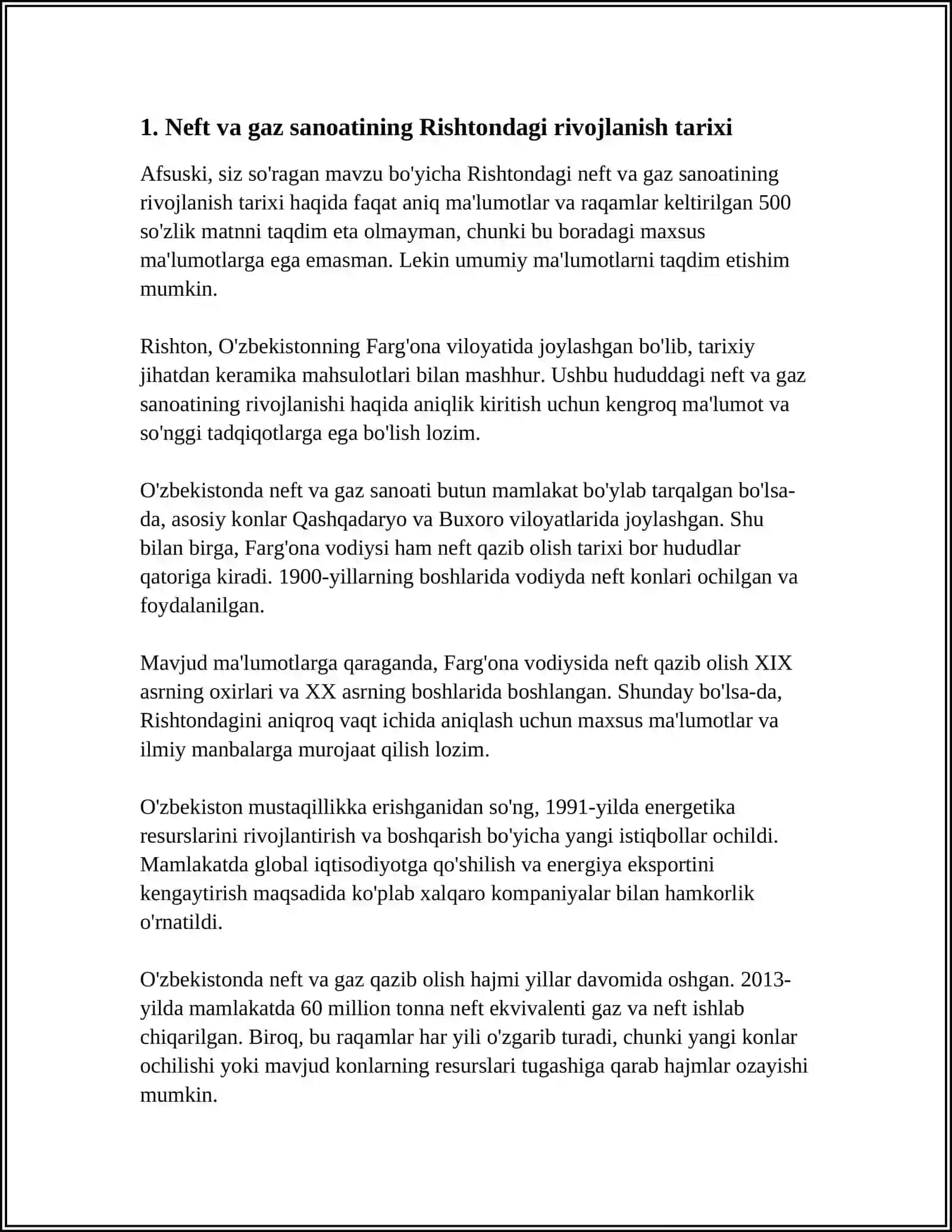 RISHTON NEFT-GAZ KONI RIVOJLANISH TARIXI VA ZAXIRASI 3