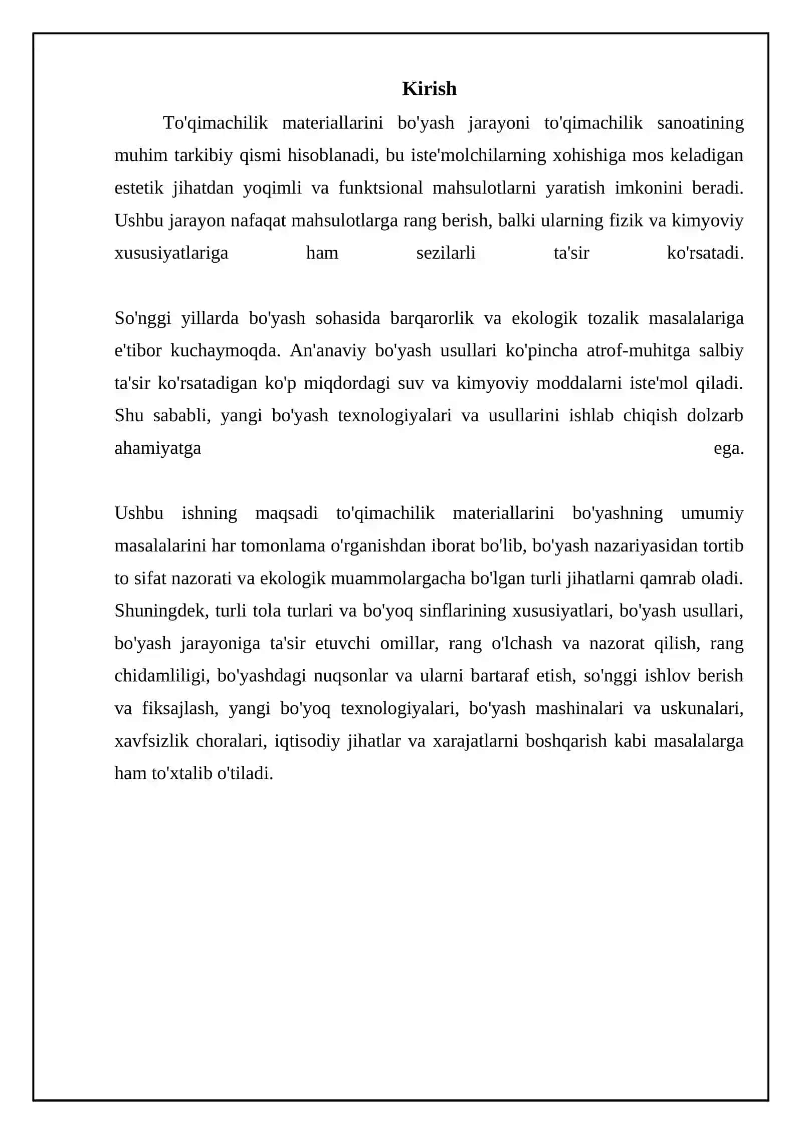 Toʻqimachilik materiallarini boʻyashning umumiy masalalari 3