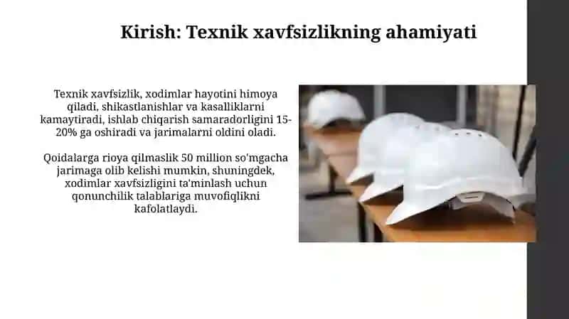 KorxonatashkilotlaridahodimlarnitexnikaxavfszligiqoidalaridanÔtgazish 3