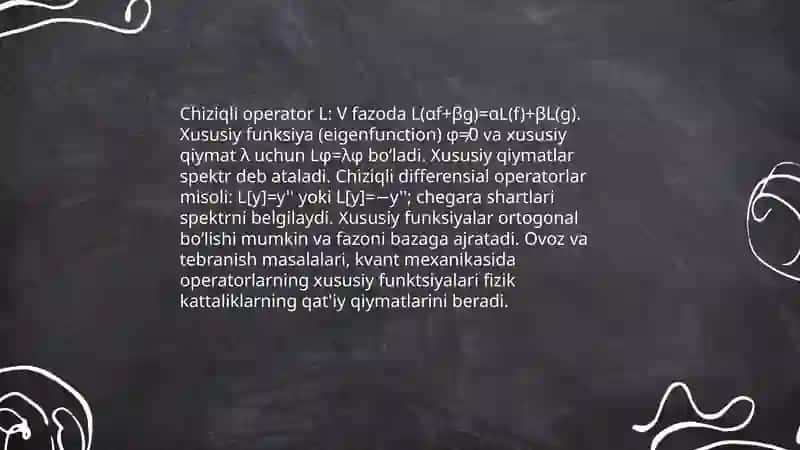 Operatorlarning xususiy funksiya va funksiya qiymatlari 3