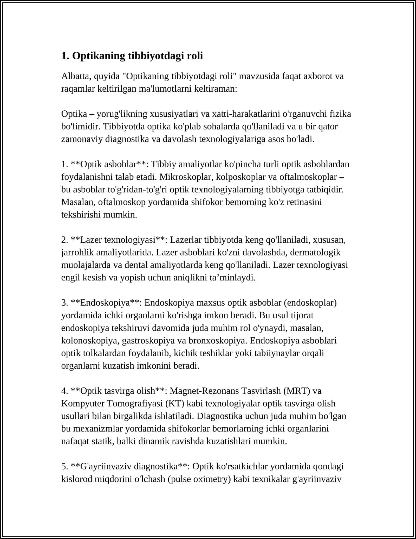TOLALI OPTIKA ASBOBLARNING TIBBIYOTDAGI AHAMIYATI 3