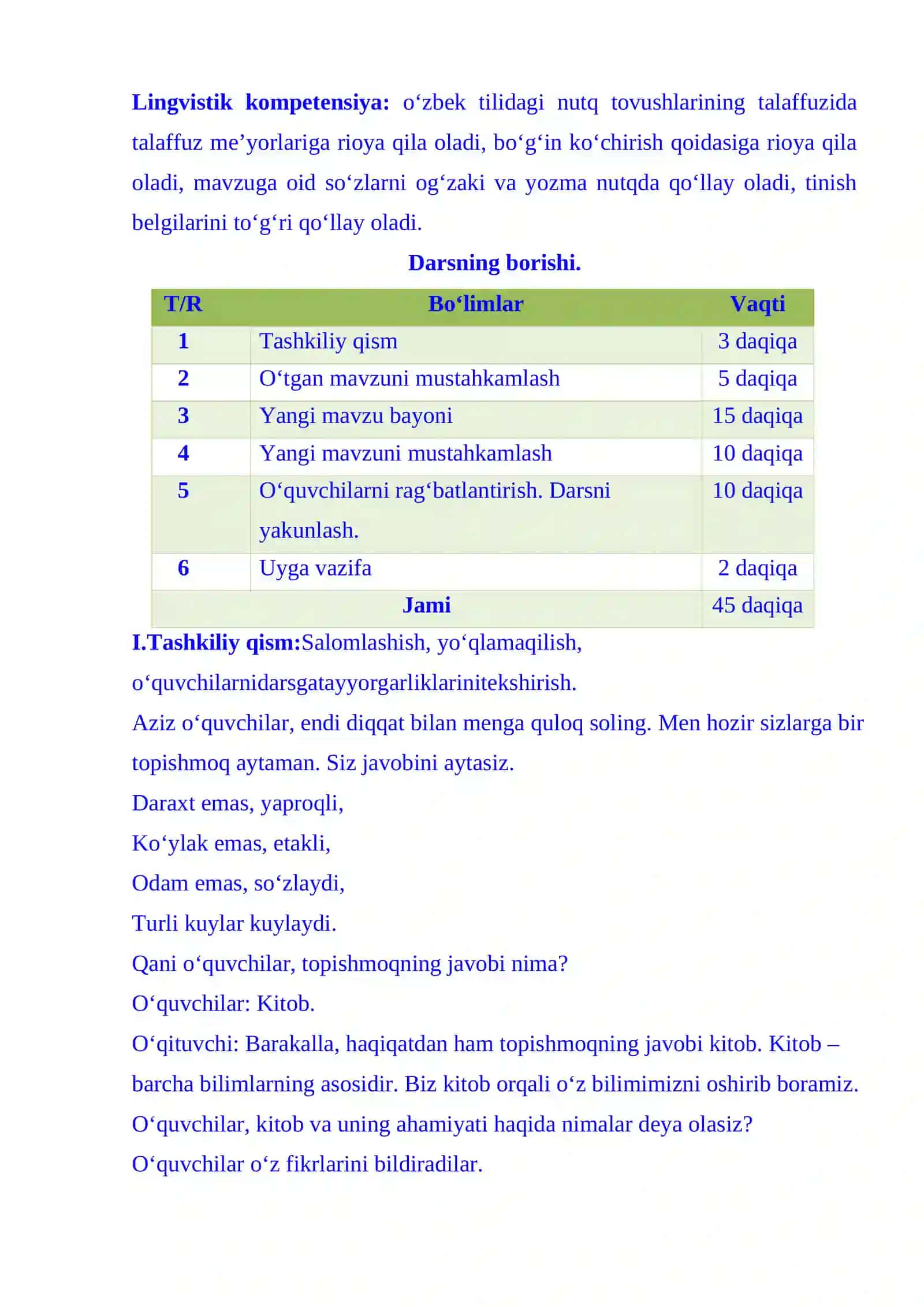 1-sinf ona tili fanidan Shaxs Hayvonlarga atab qo‘yilgan nomlar 4-chorak 3
