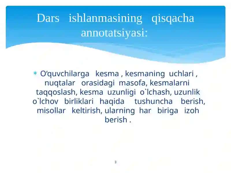 5-6-sinflarda geometriyaning sodda elementlarini o’qitish metodikasi ochiq dars 3
