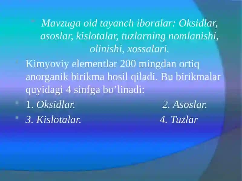 Noorganik moddalar 3