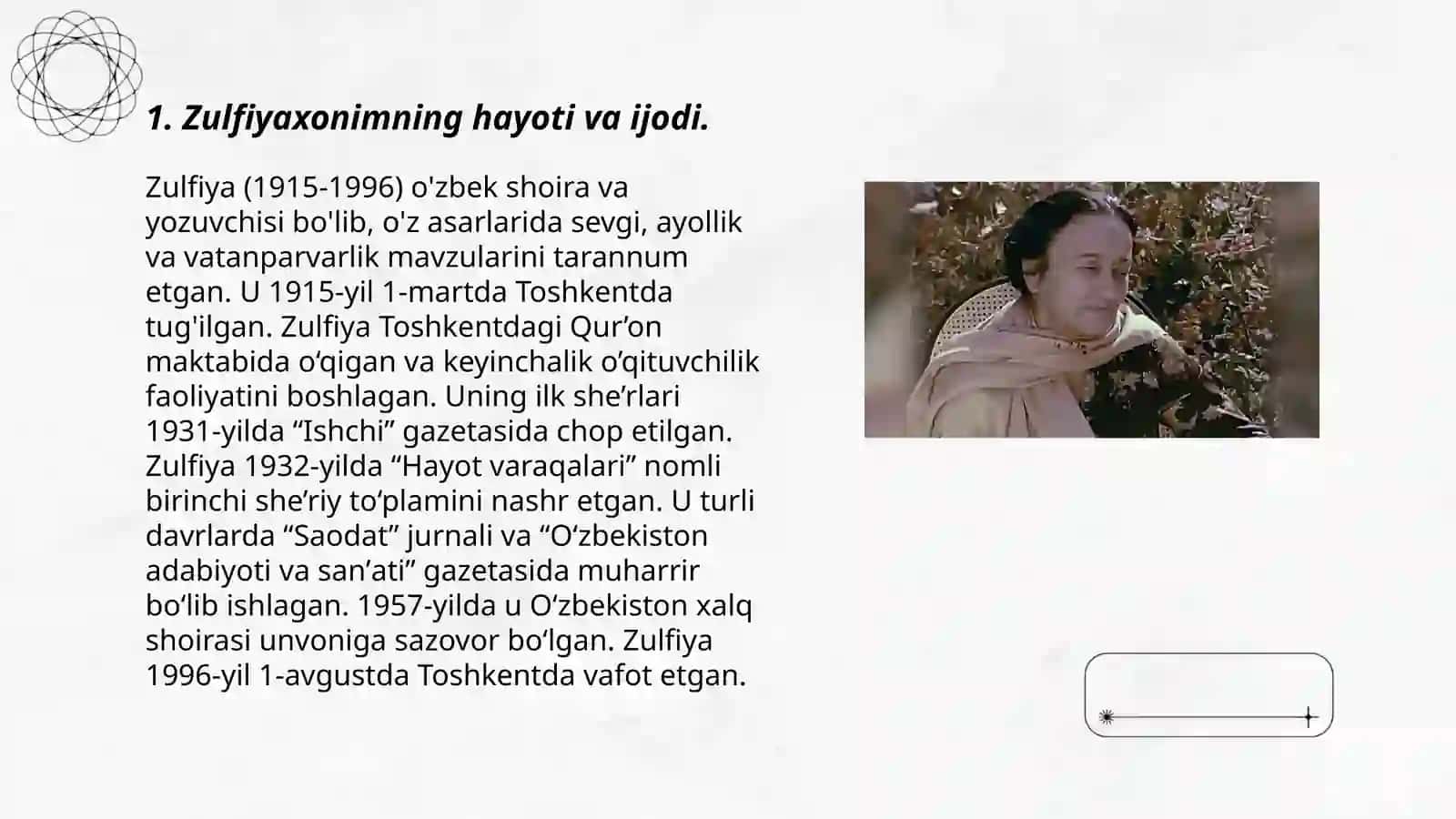 Zulfiyaxonimning Hayoti va Ijodi 3