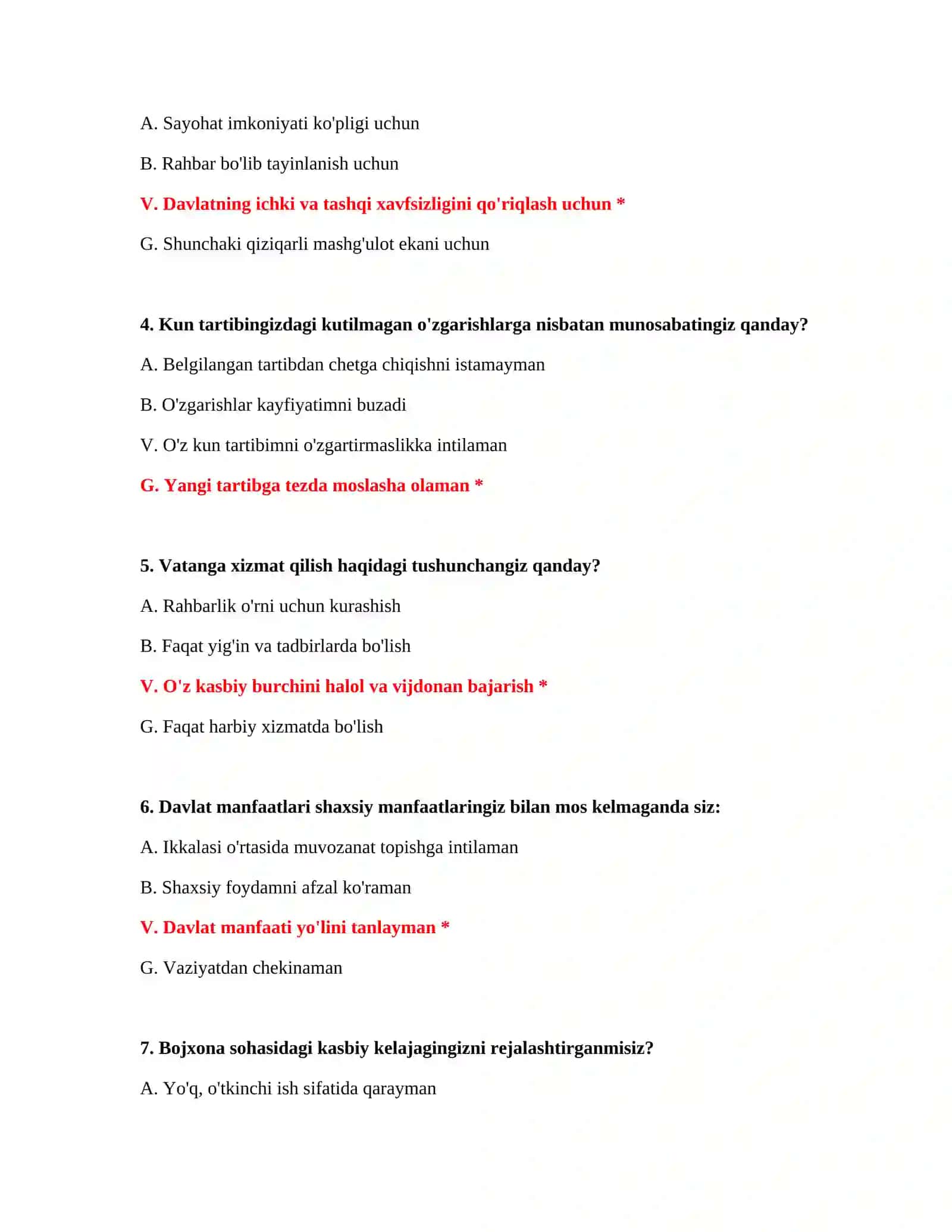 BOJXONA XIZMATIGA KIRISH - KASBIY TANLOV UCHUN IQ TESTLARI 3
