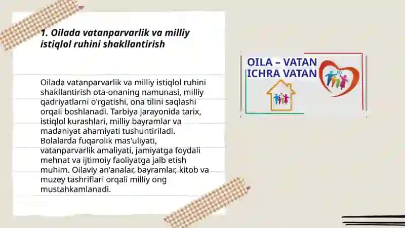 Vatan tarraqiyotiga men ham mas'ulman: oila jamiyatning asosiy bogʻini 3
