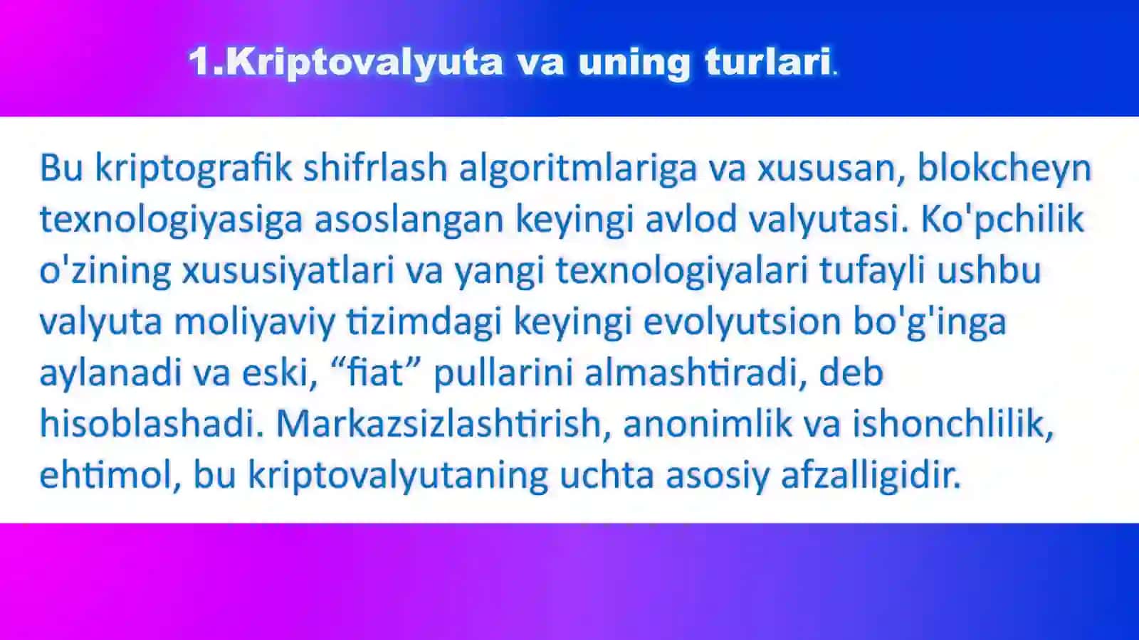 Kriptovalyuta bozori va uning iqtisodiyot g'oyasi 3