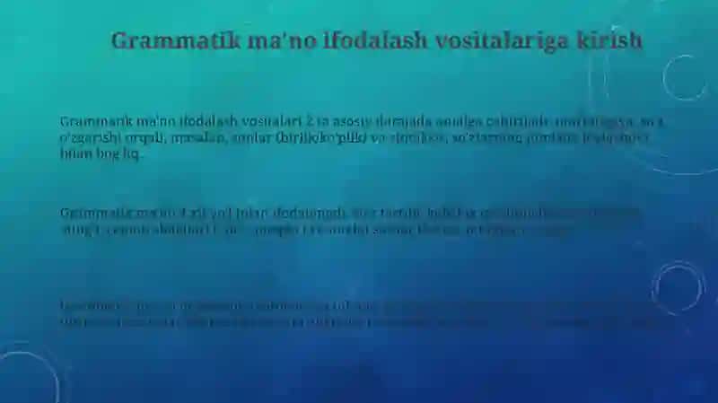Grammatik ma’noni ifodalovchi vositalar 3
