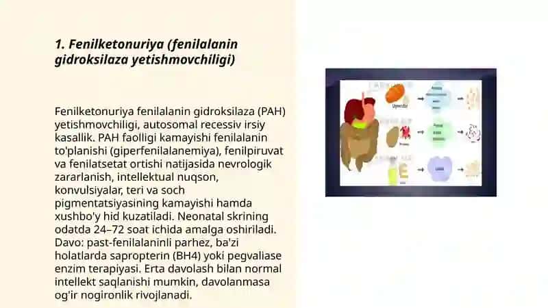 Fermentlar faolligining o'zgarishi natijasida kelib chiqadigan kasalliklar 3