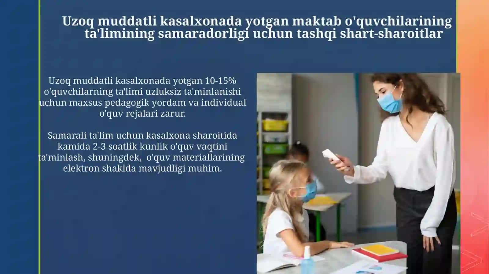 Uzoq muddatli kasalxonada yotgan maktab o'quvchilarining samarali ta'limining tashqi shartlari 3