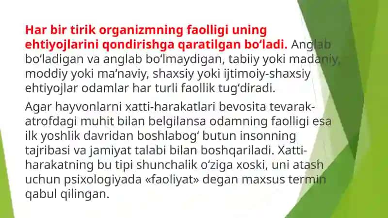 Faoliyat va motivatsiya 3