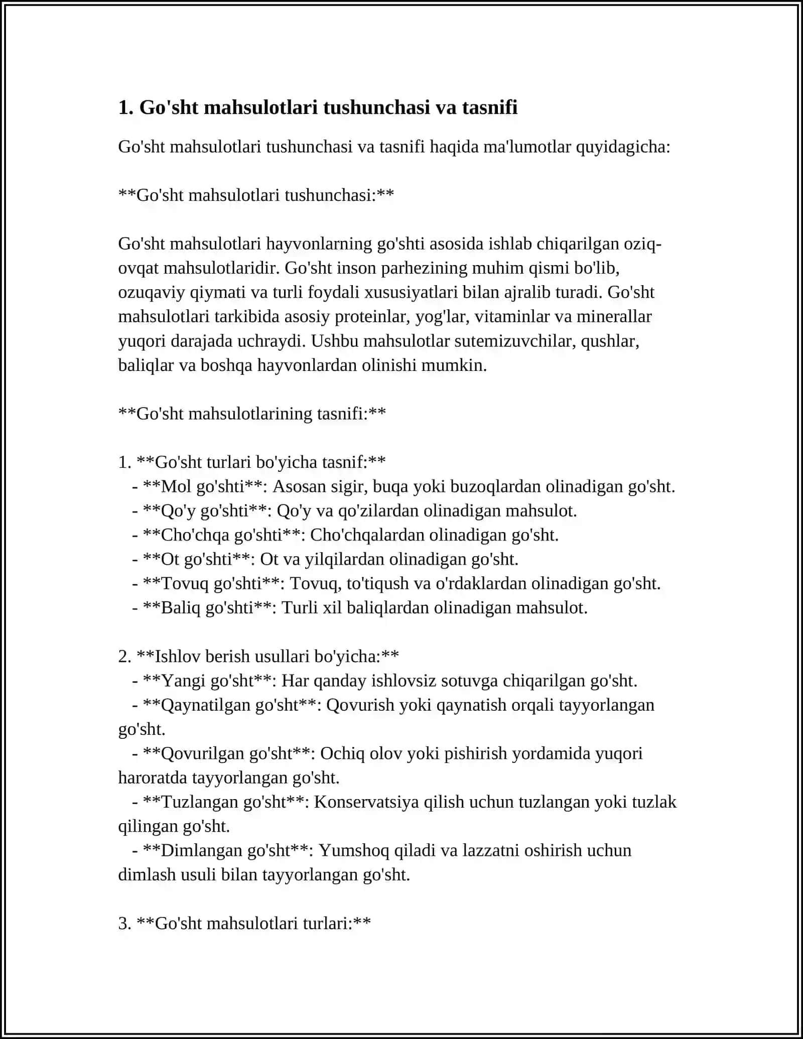 GO'SHT MAHSULOTLARI VA ULARNING TURLARI 3