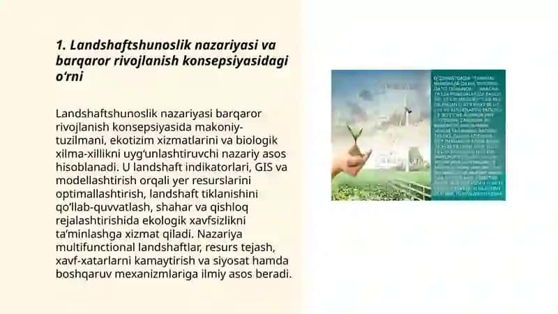 Landshaftshunoslik nazariyasi va barqaror rivojlanish konsepsiyasidagi o‘rni 3