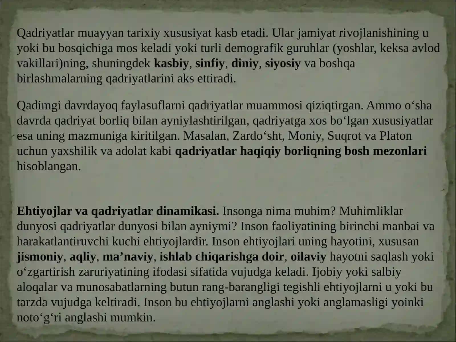 Qadriyatlar falsafasi (aksiologyia) 3
