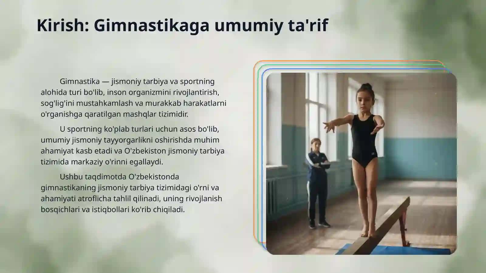 O‘zbekiston jismoniy tarbiya tizimida gimnastikaning o‘rni va ahamiyati 3
