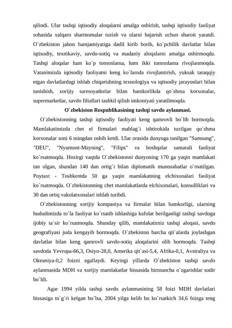 O`zbekiston tashqi iqtisodiy aloqalar geografiyasi 3