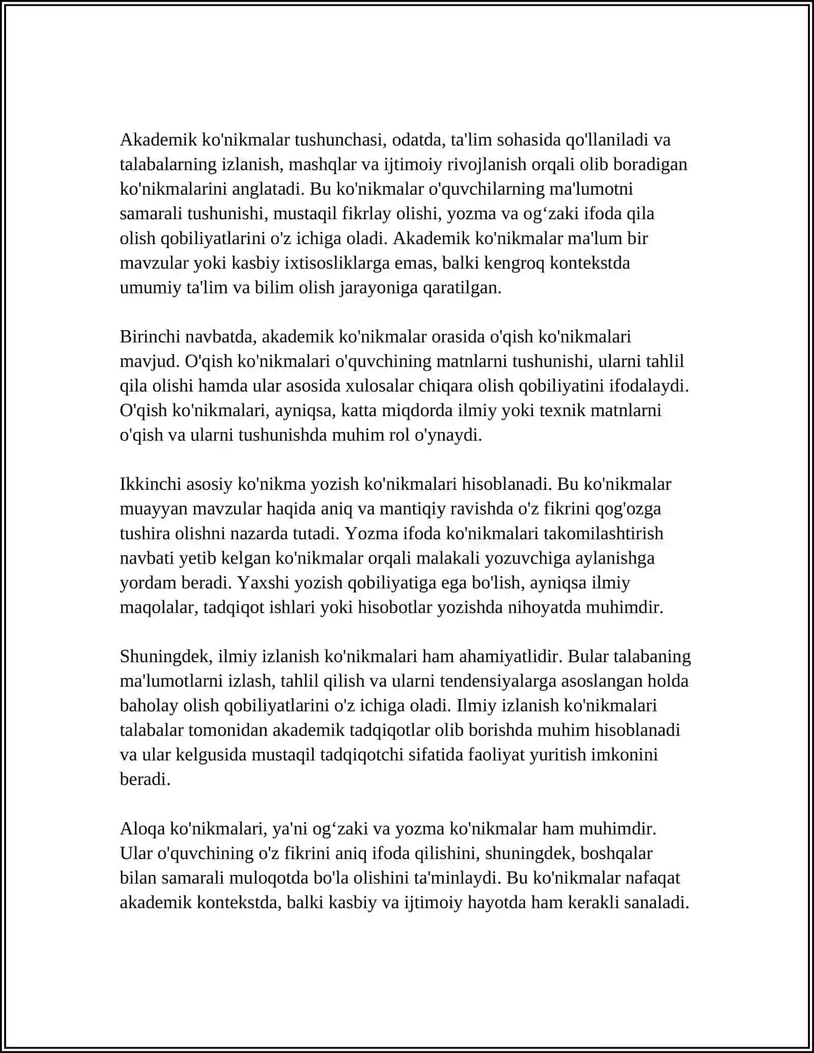 AKADEMIK KO'NIKMALARNING TALABALAR FAOLIYATIDAGI AHAMIYATI VA DOLZARBLIGI 3