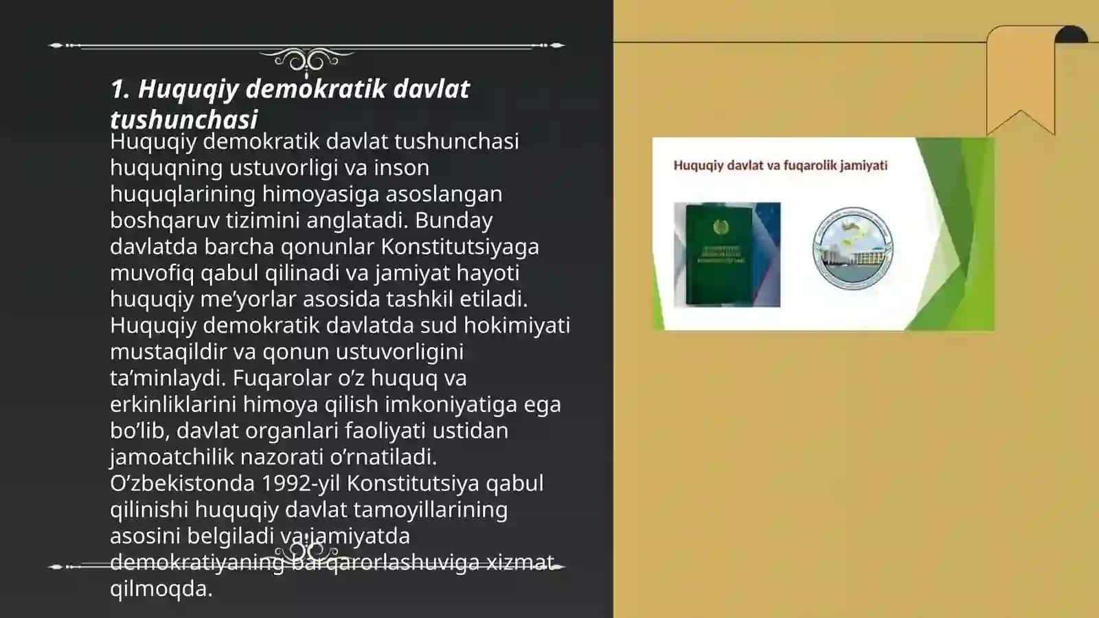 Huquqiy demokratik davlat va fuqarolik jamiyati asoslarining barpo etilishi 3