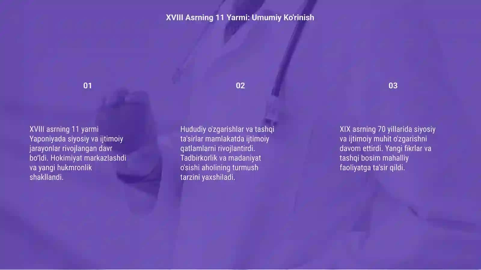 XVIII asrning 11 yarmi va XIX asrning 70 yillarida yaponiyaning siyosiy va ijtimoiy ahvoli 3