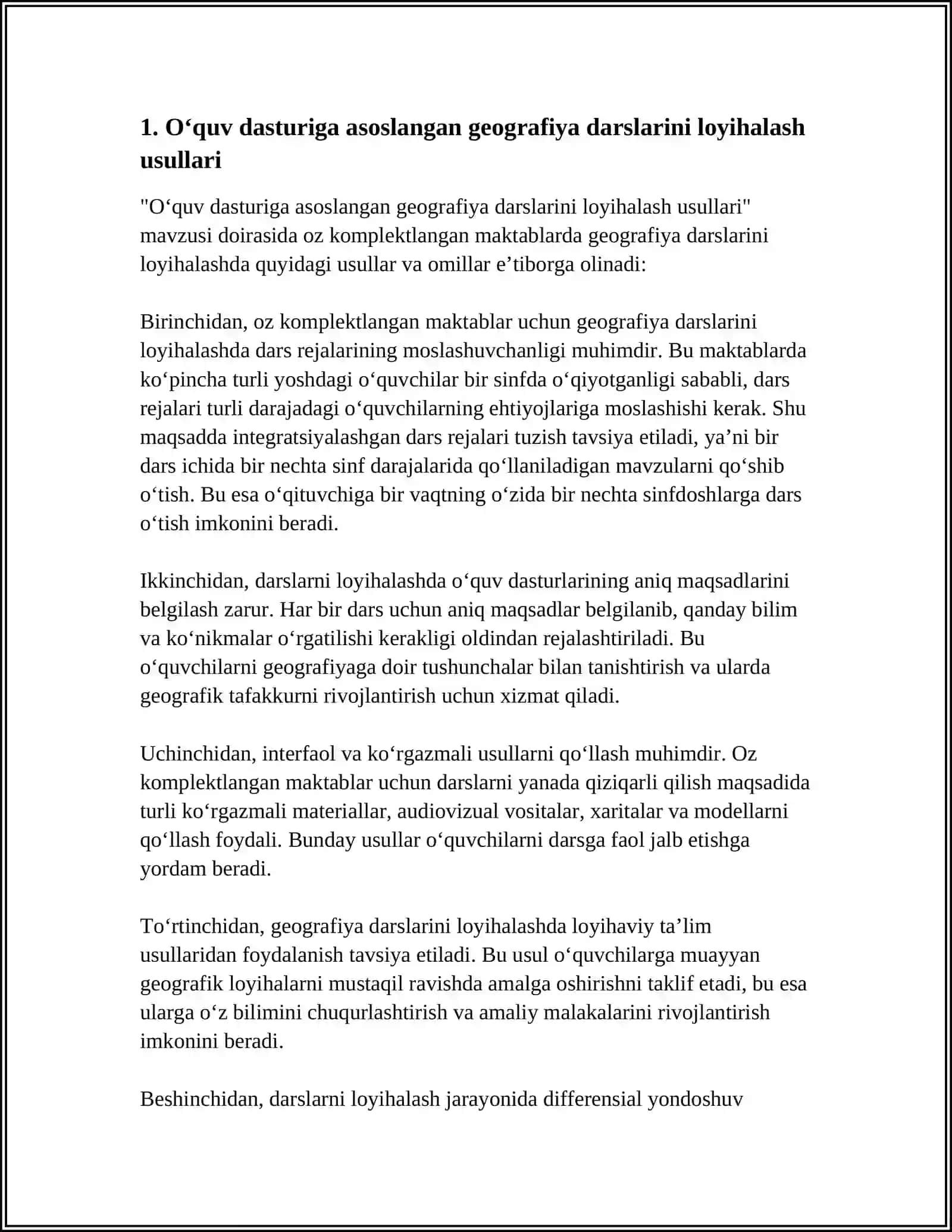 O‘quv dasturiga asoslangan geografiya darslarini loyihalash usullari 3