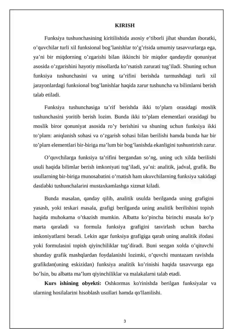 Oshkormas funksiya va uning hosilasi 3