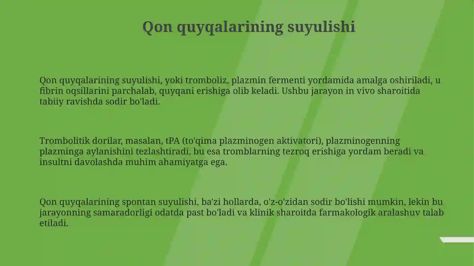 Qon quyqalarining suyulishi 3