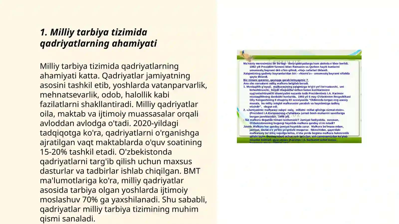 Milliy tarbiyaviy qadriyatlarni tiklanishi va zamonaviylashuvi 3