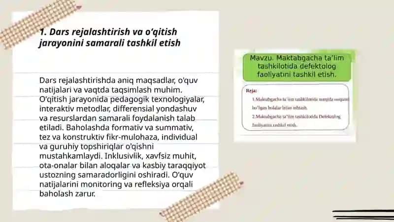 Maktabgacha umumiy oʻrta, professional taʼlimda oʻqitish jarayonlarini samarali tashkil etish 3