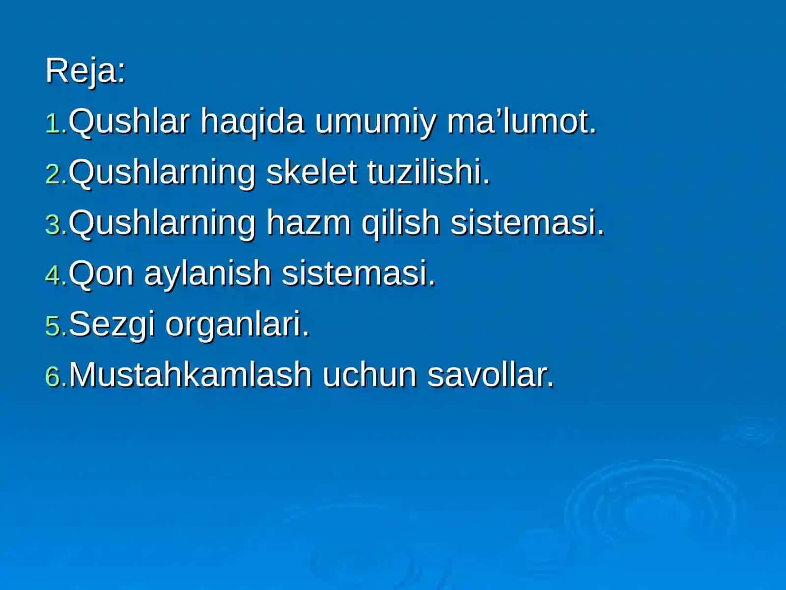 Qushlarning ichki tuzilishi va sezgi organlari 3