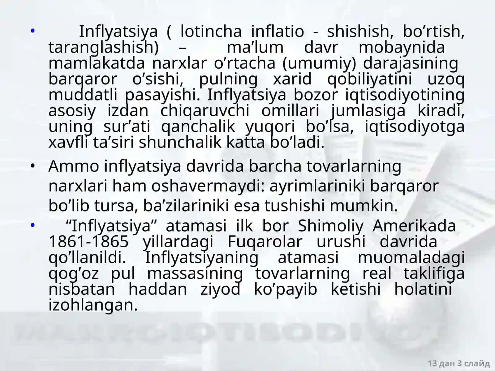 Inflyatsiya VA AKSILINFLYATSIYASIYOSATI 3