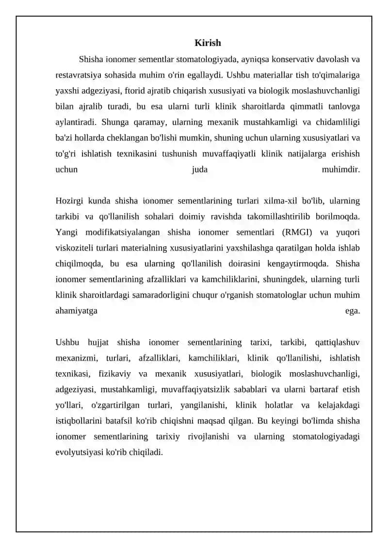 Shisha Ionomer Sementlar: Asoslar va Xususiyatlar 3