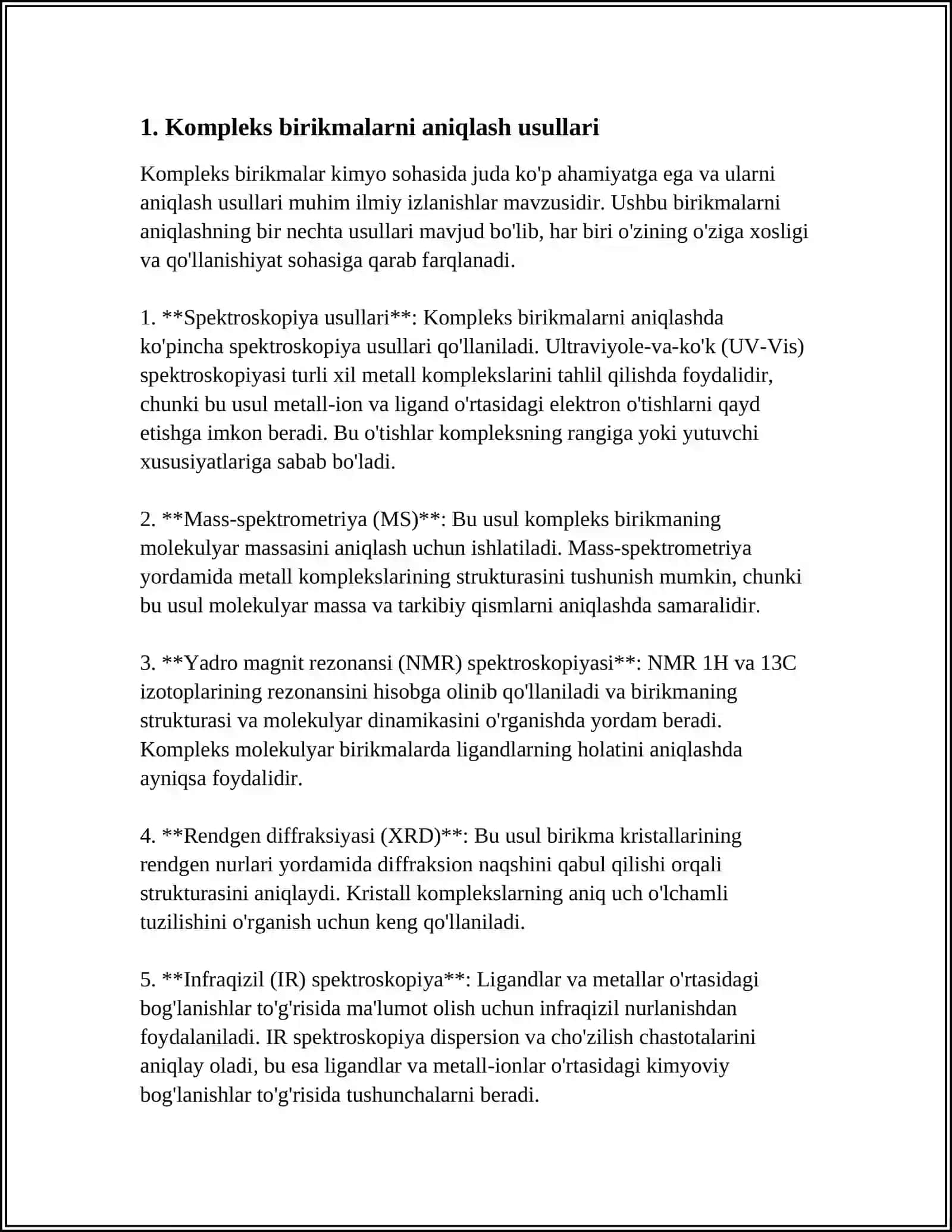 KOMPLEKS BIRIKMALAR- BIOLOGIK FAOL MODDALAR 3