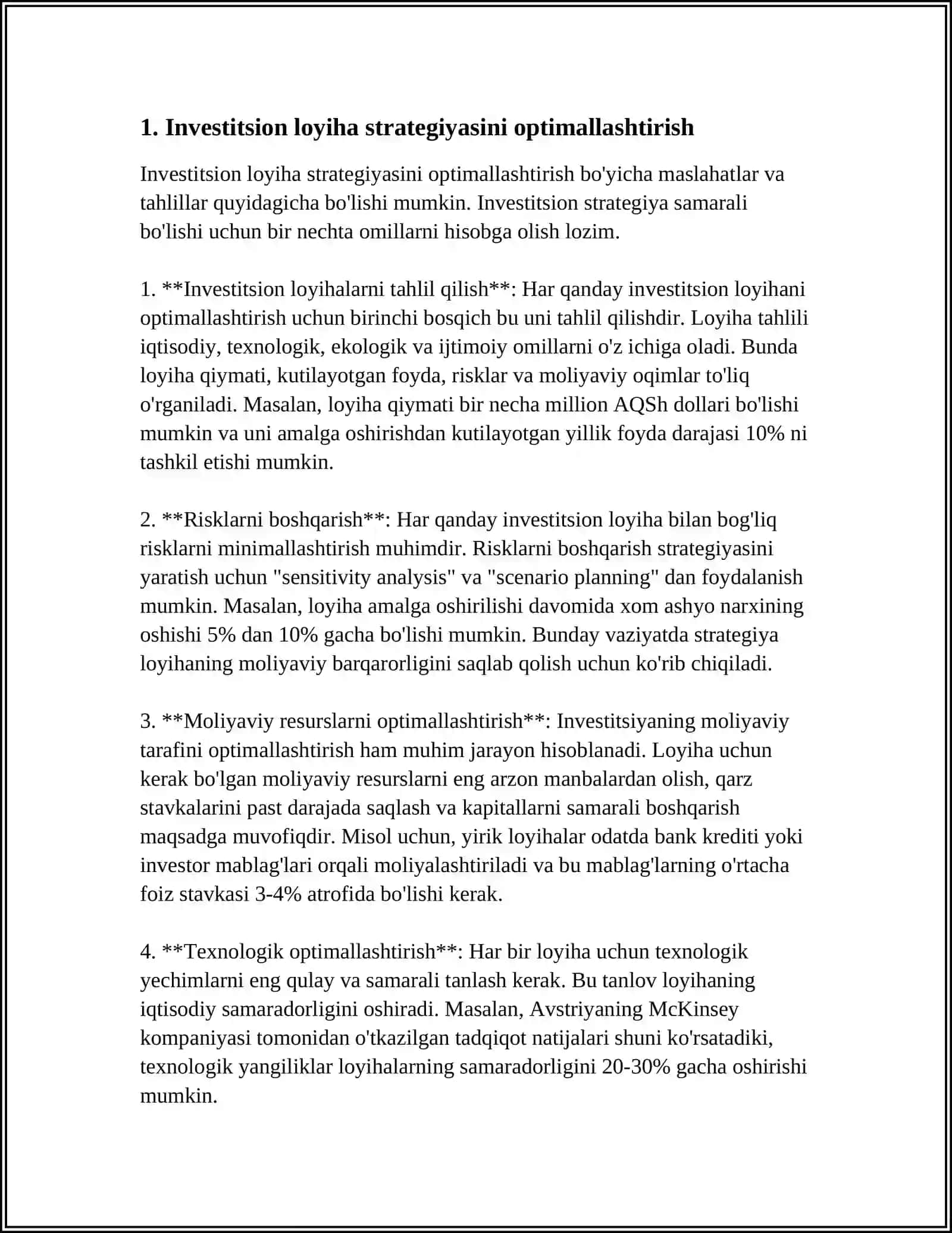Korxonaning investitsion faoliyatini samaradorligini oshirish yo'llari 3