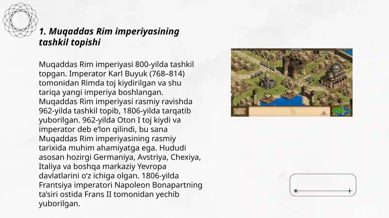 Muqaddas Rim imperiyasi 7-sinf jahon tarixidan 3