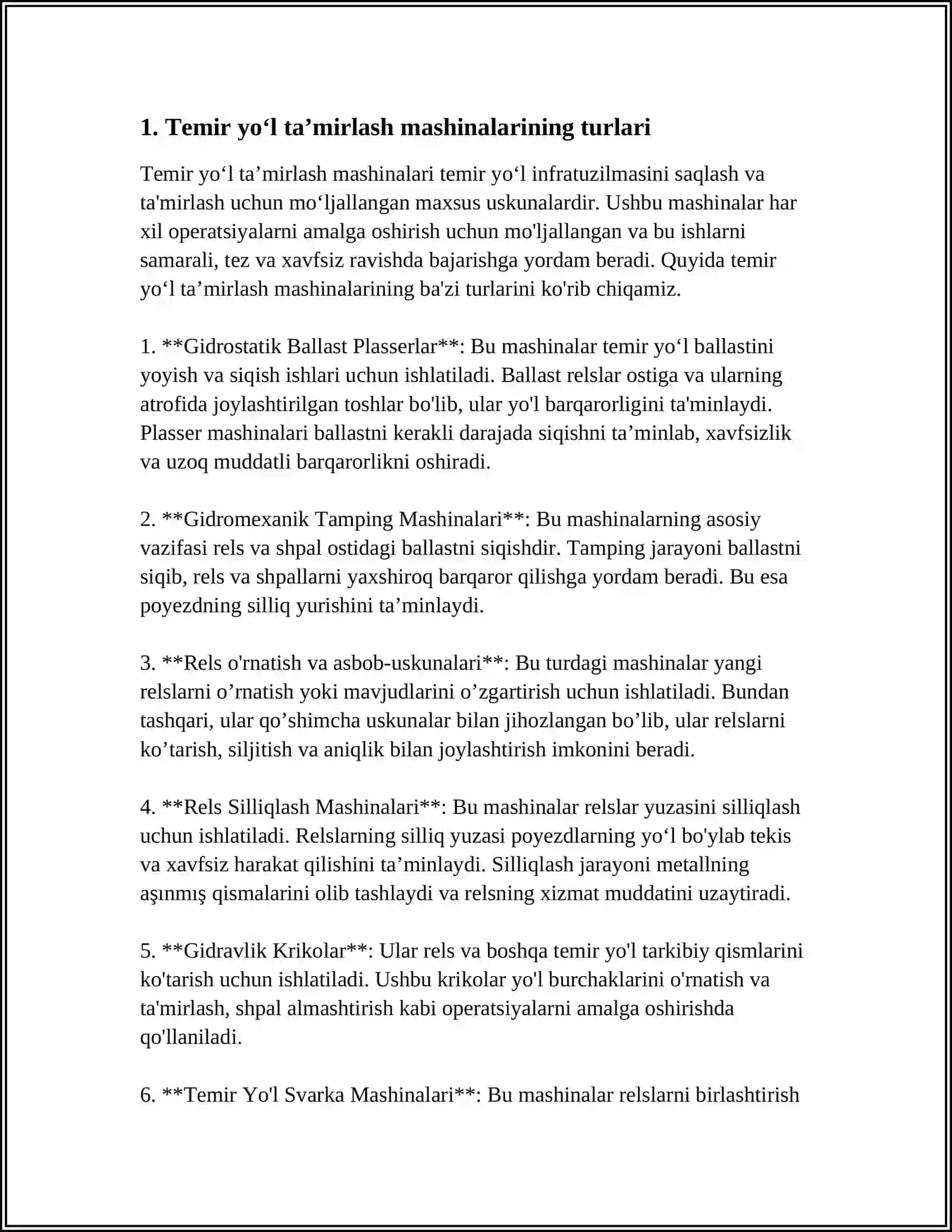 ZAMONAVIY TEMIR YO‘L TA’MIRLASH MASHINALARI 3