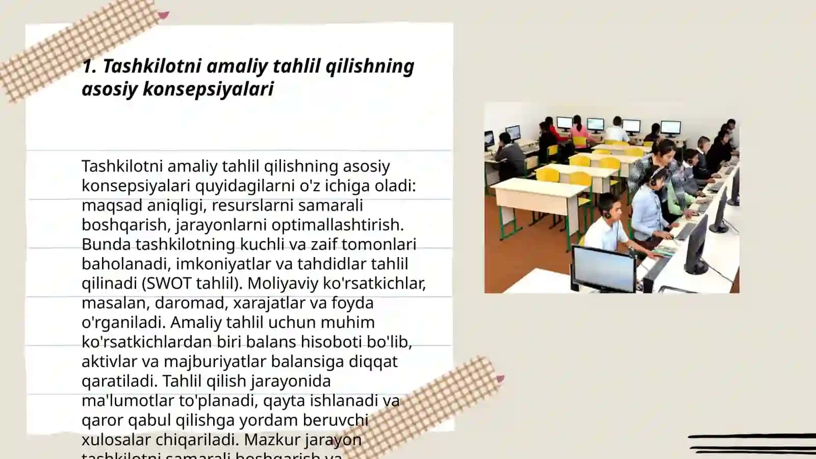 Tashkilotni amaliy taxlil qilish nazariyasi 3