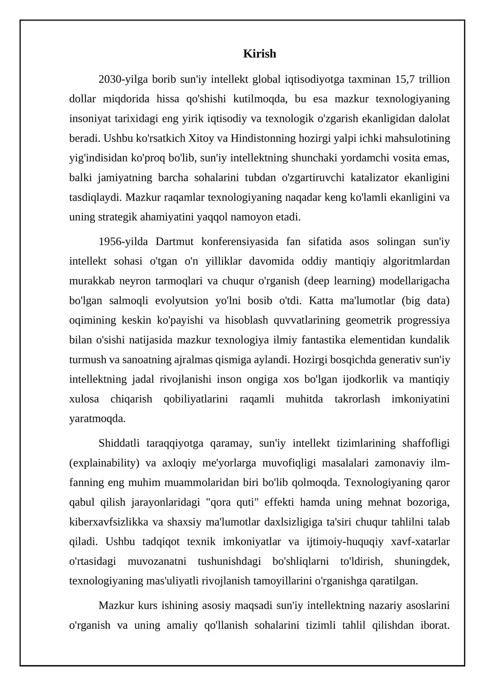 BOB. SUN'IY INTELLEKTNING NAZARIY ASOSLARI VA TARIXIY RIVOJLANISH BOSQICHLARI 3