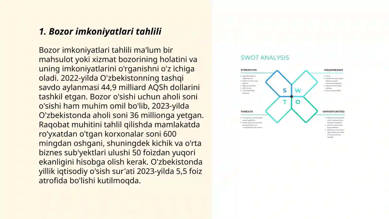 Bozor imkoniyatlari tahlili 3