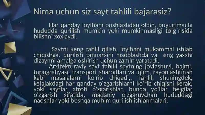 SAYT TAHLILI UCHUN QO'LLANMA 3